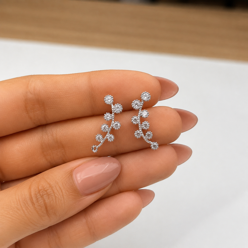 Crystal Blossom Branch Earrings
