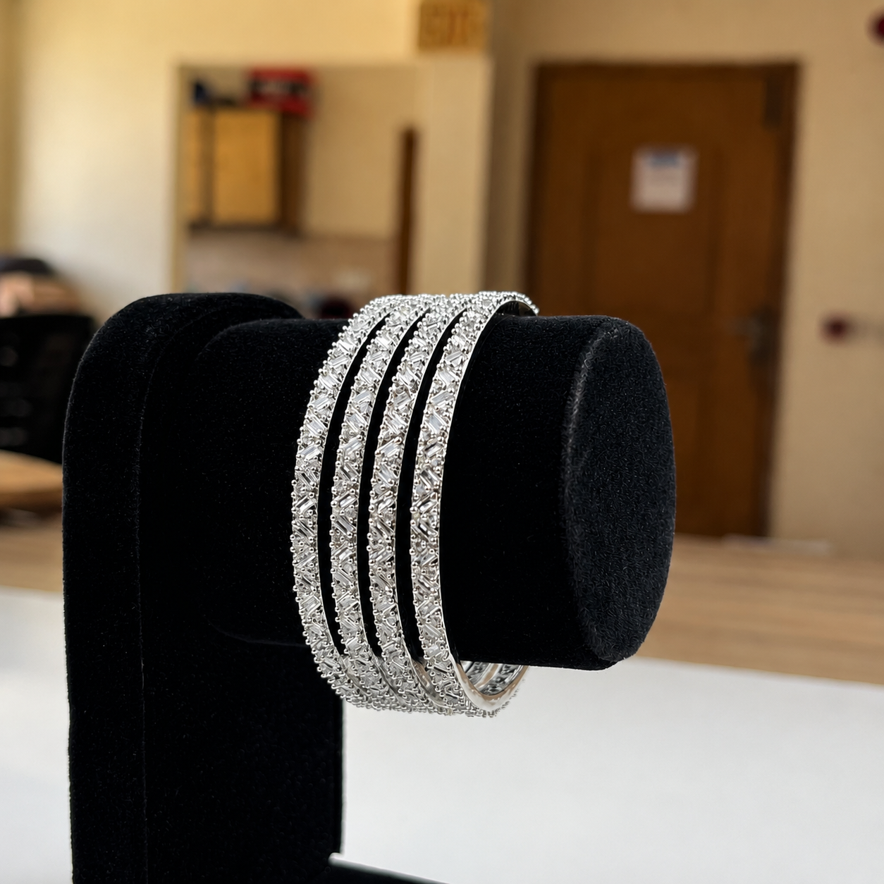 Crystal Embellished Bangle Set