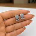 Crystal Rose Bloom Stud Earrings