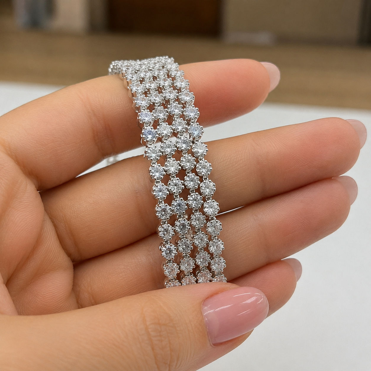 Celeste Luxe Multi-Row Zircon Bangle